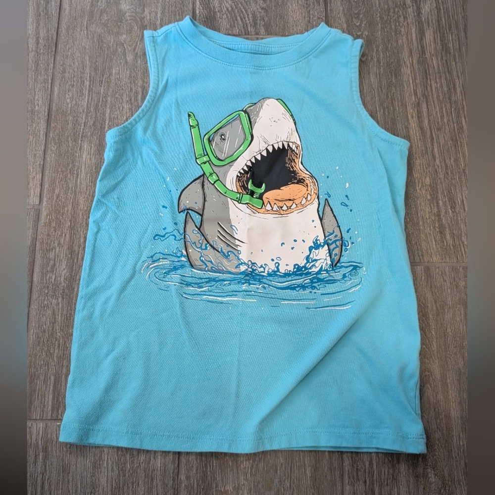 Cat & Jack Aqua Shark Tank Top